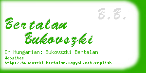 bertalan bukovszki business card